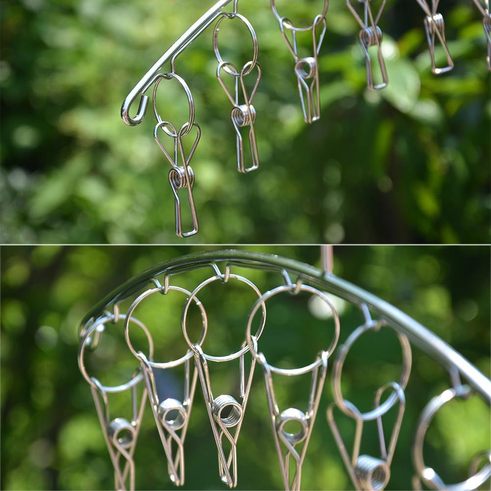 8/10/20 Pegs Stainless Metal Laundry Socks Washing Clothes Hooks Airer Outdoor Home Bath Dryer Rack Hanger