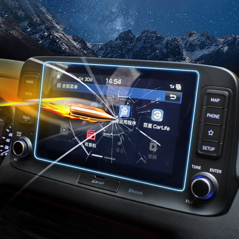 Para Hyundai KONA vidrio templado de coche película protectora de para pantalla de navegación GPS LCD pegatinas Accesorios