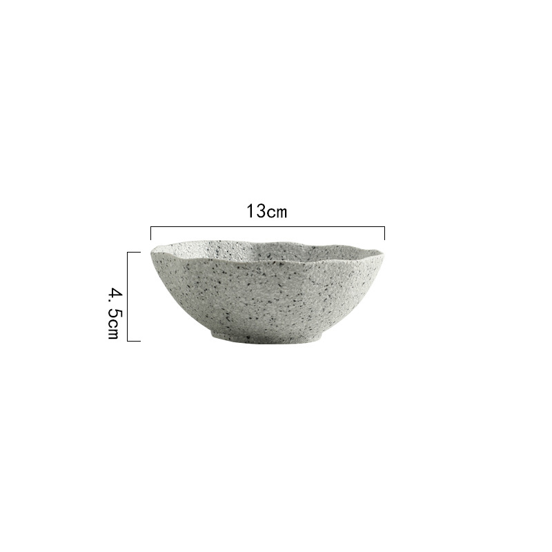 Nordic Granite Texture Ceramic Plate Dishes Irregular Western Food Dinner Plates Dessert Dish Soup Bowls Home Tableware: B-13x13x4.5cm