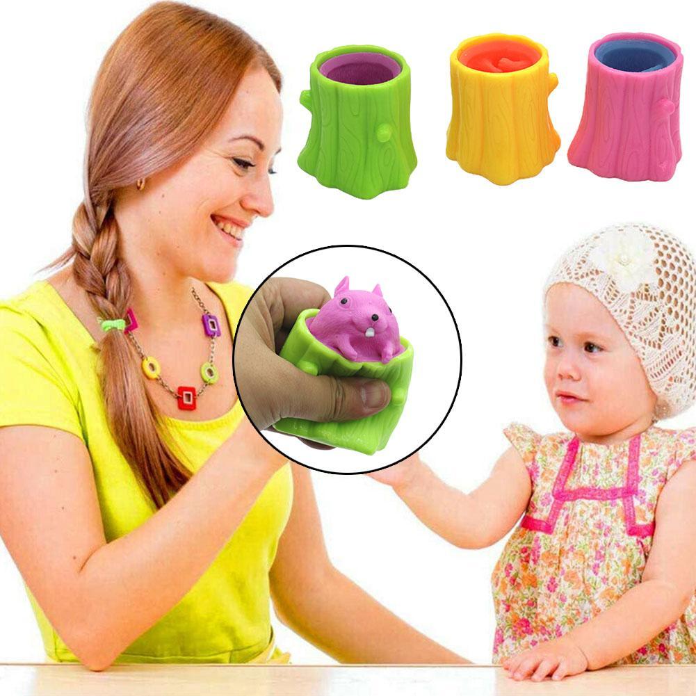 Kleine Eichhörnchen Dekompression Spielzeug Stumpf Eichhörnchen Teleskop Entstehen Silikon betonen Linderung Spielzeug charmant quetschen Spielzeug