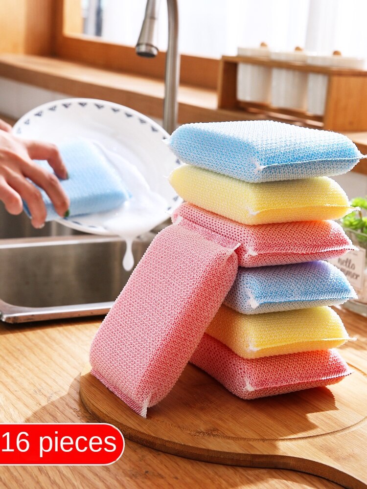 Afwassen Spons Keuken Non-stick Borstel Pot Gebruiksvoorwerp Huishoudelijke Vaatdoek Dubbelzijdige Reiniging Katoenen Doek Magic Veeg