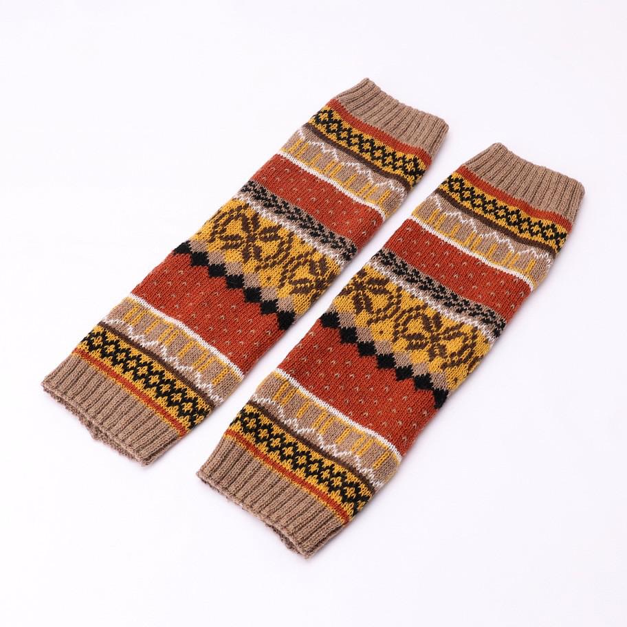 Autumn And Winter Japanese Snow Knitting Leg Cover Thickened Warm Foot Cover Boot Cover Women 1pair: khaki