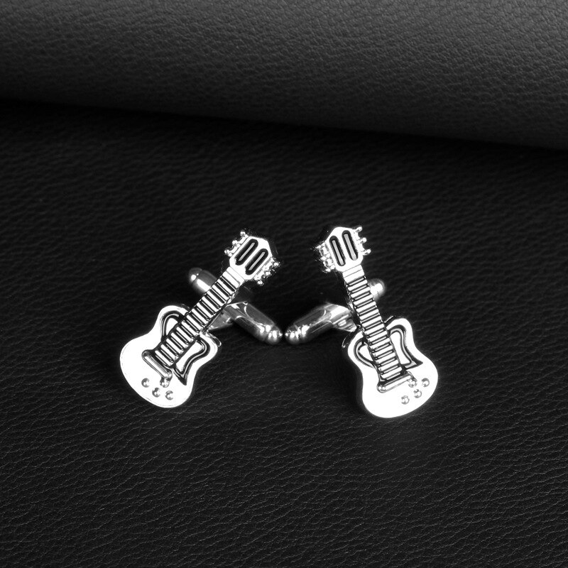 High-grade Musical Instruments Cuff Button Men Guitar Drums Violin Shirt Cufflinks Business Wedding Cufflink