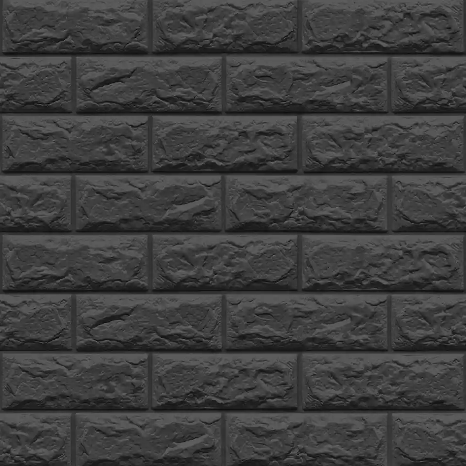 3MM 10/20PCS zelfklevende 3D Baksteen Behang PE Schuim Wandpanelen Stickers Waterdicht Behang woondecoratie: XL / Black