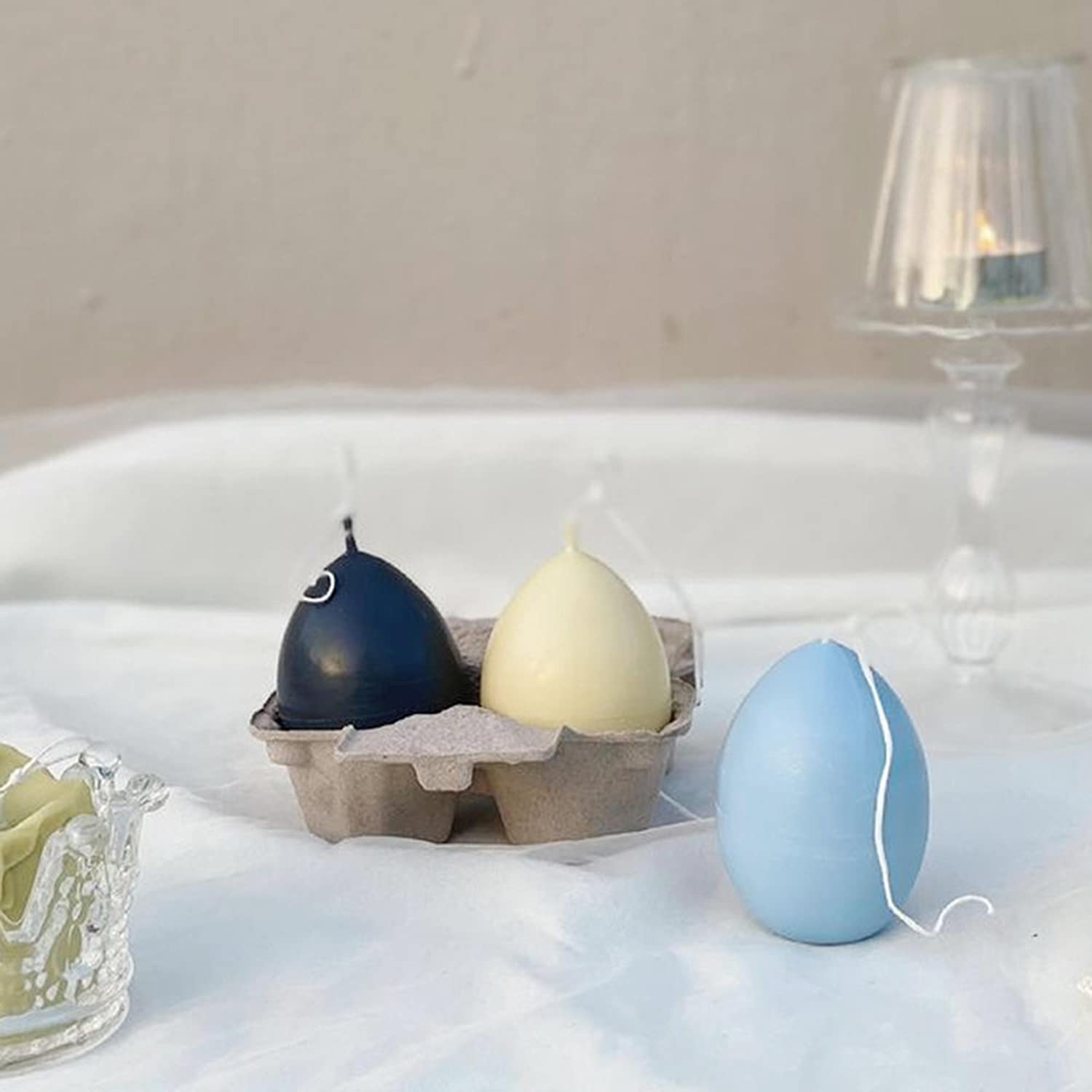 Candle Molds 3D Shape Handmade DIY Chocolate Cake Silicone Dinner Decorative Mould for Candle Making Set