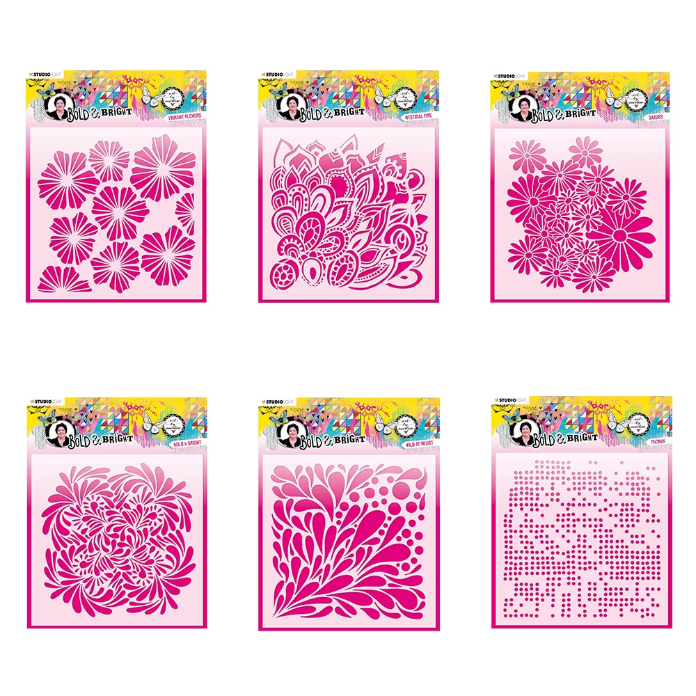 2022 Diy Layering Stencils Flowers Fire Bold and Bright Wild at Heart pacman daisies Abm Bold Painting Scrapbook Embossing Molds: Y3282-3287-A Set-6P