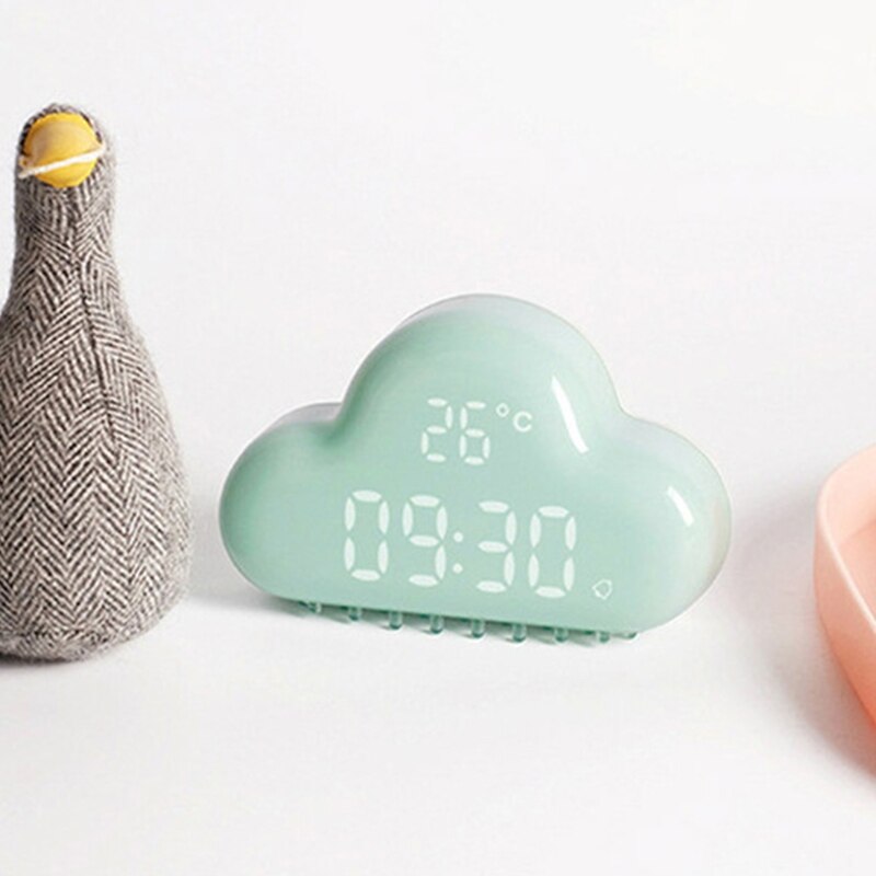 Réveil magnétique en forme de nuage, horloge multifonctionnelle avec aimant puissant, affiche l&#39;heure à LED