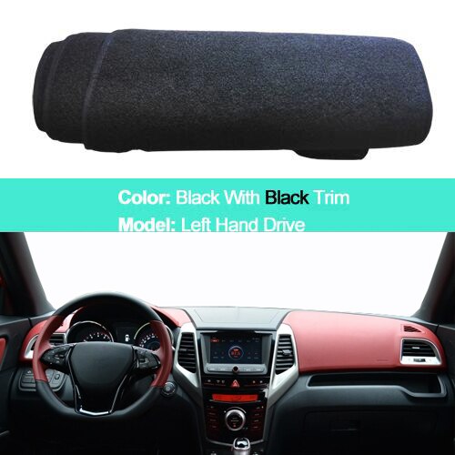 Car dashboard Cover For Ssangyong Tivoli LHD RHD Auto Dash Board Mat Protective Pad Carpet Sunshade: LHD Black