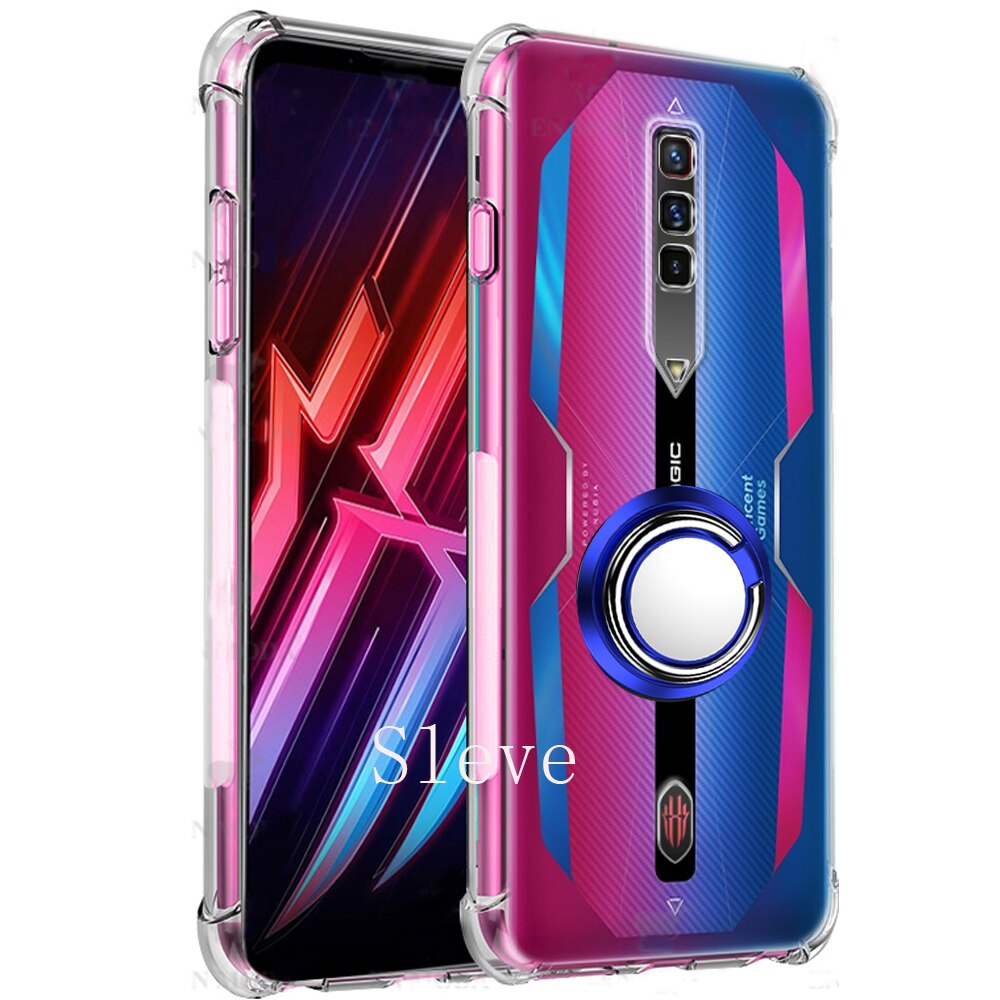 Custodia ad anello in metallo per Red Magic7 7 Pro 6 6S Pro custodia antiurto resistente agli urti per ZTE Nubia Red Magic6 Pro: Red Magic 7 Pro / Clear Blue Ring