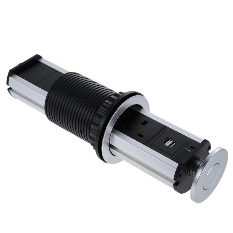 220V 16A Electrical Plugs Sockets 2 USB Outlet Power Socket 3500 W Kitchen Desk Socket for Countertops Worktop EU Plug