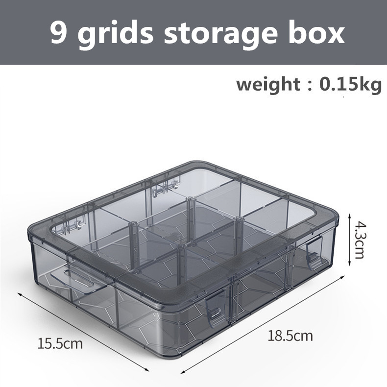 Organizer 9-24 Grids Adjustable Storage Container Compartment Plastic Storage Box Component Screw Holder Case Display Container: green