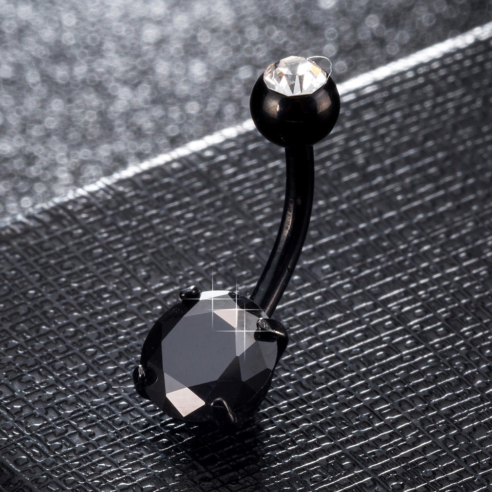 MJARTORIA Sexy Vrouwen Goud Kleur Navel Piercing Navel Lichaam Sieraden Crystal Zircon Steentjes Ronde Body Ring Sieraden