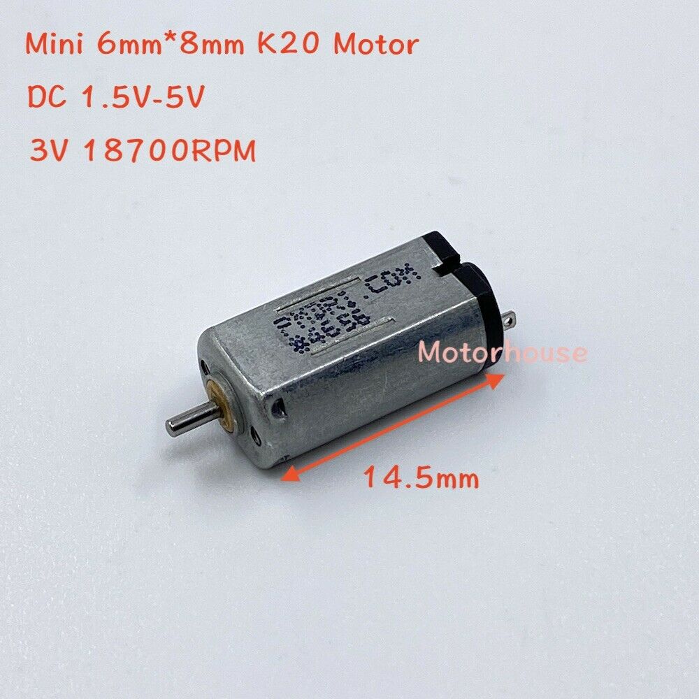Ultra-Mini 6Mm * 8Mm K20 Elektrische Motor Dc 1.5V-5V 3V 3.7V 23000Rpm Hoge Snelheid Diy Speelgoed Auto Boot Modellen/Camera