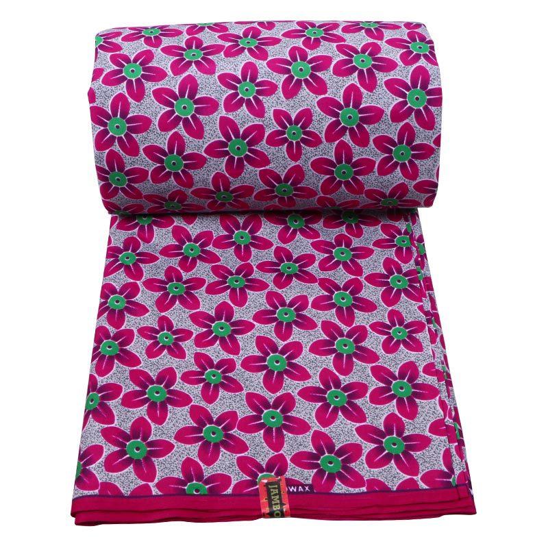 6 Yards Pink Flower Prints African Ankara Wax Fabric African Wax Polyester Wax Fabric for Spring Wedding Party