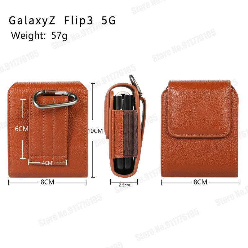 Couro do plutônio caso do telefone saco da cintura para samsung z flip 3 5g clipe de cinto lychee coldre fold telefone capa para galaxy z flip3 5g SM-F707B