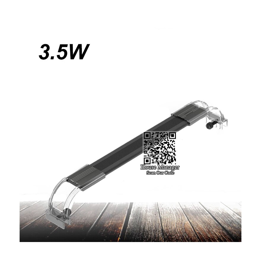 Luz LED negra para acuario, iluminación para pecera, 18 ~ 54cm, fina, a la , con Clip, lámpara para plantas acuáticas de paisaje de aleación de aluminio: 3.5W 250mm