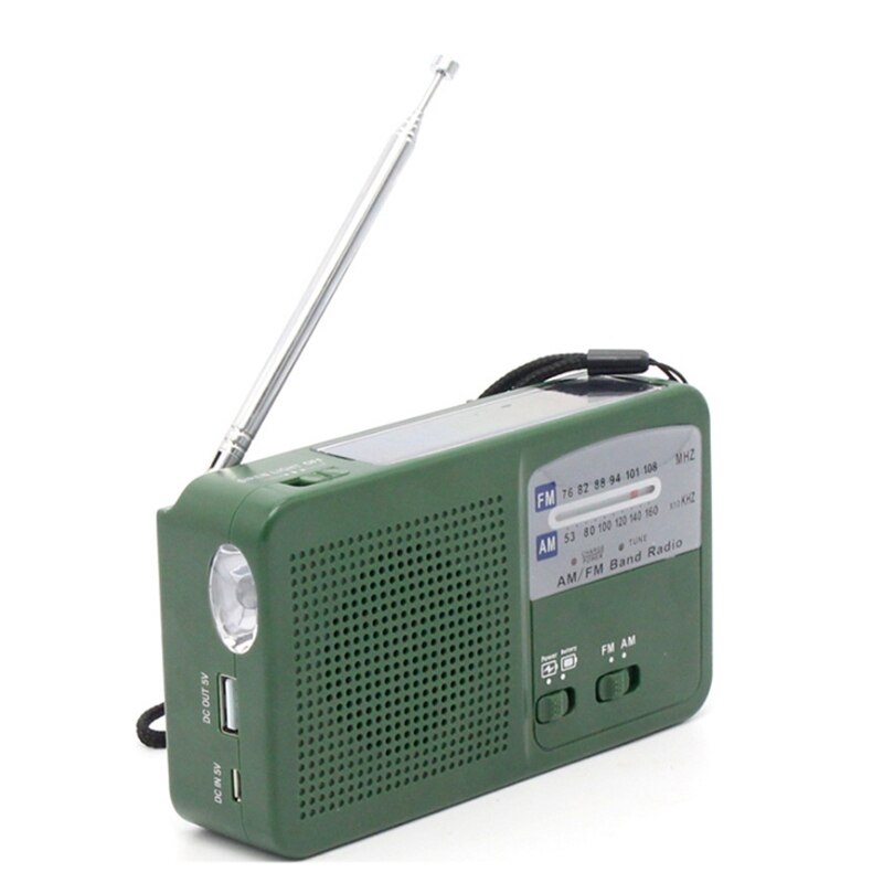 Portatile sono FM Radio dinamo Mano di Emergenza A Manovella Radio Solare con 500MAh di Potere ah CONDOTTO LA Luce di Allarme di sos per il Campeggio all'aperto