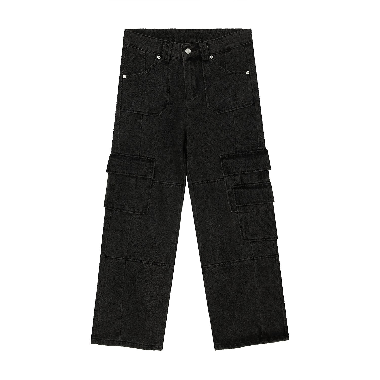 Sort tøj mænd 2022 efterår vintage jeans vaskede løst brede ben bukser straight cargo bukser baggy jeans denim jeans streetwear