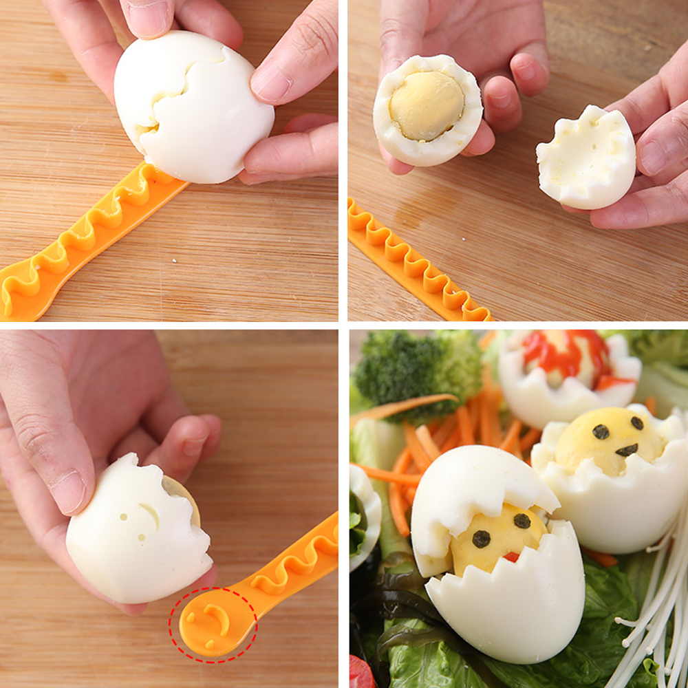 2 Pcs Fancy Cut Eier Gekocht Eier Cutter Haushalt Gekochte Eier Kreative Werkzeuge Bento Cut Blume Former Küche Zubehör