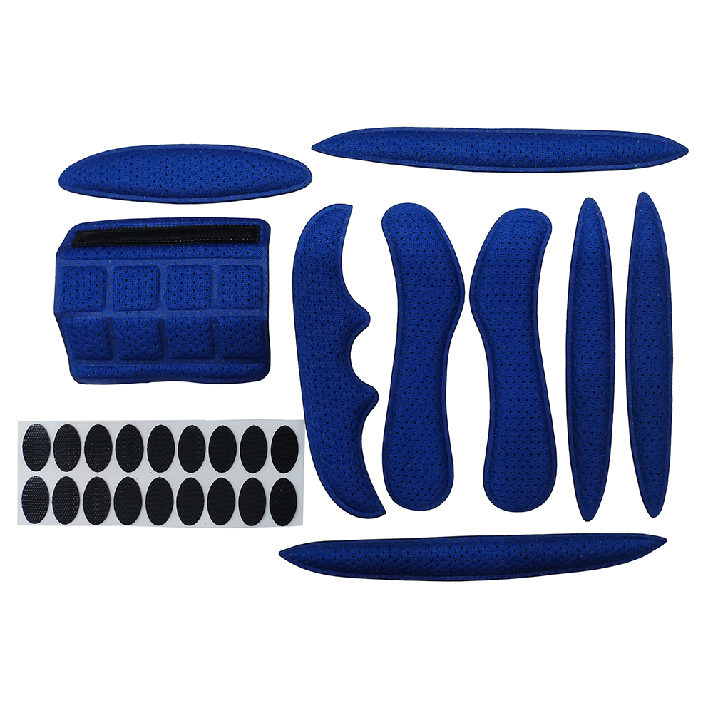 Kit de acolchado interior para casco, almohadilla de repuesto de espuma sellada de esponja para motocicleta, bicicleta, casco de ciclismo, forro interior anticolisión,: Azul