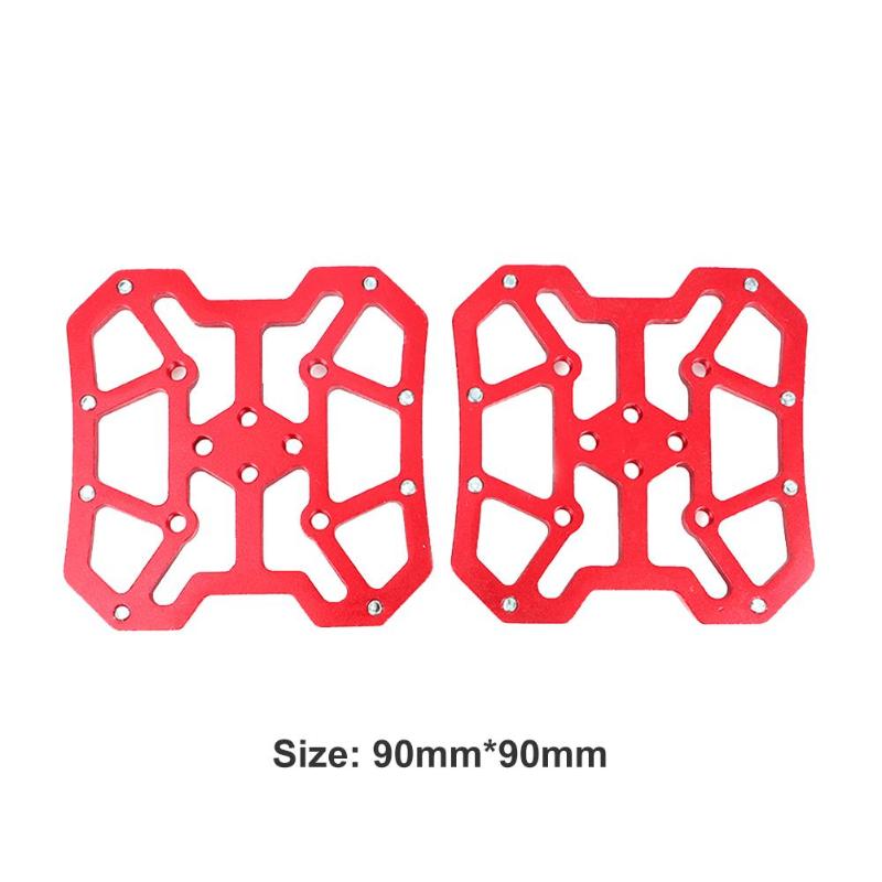 2pcs Aluminum Alloy Bicycle Clipless Pedal Platform Adapters for SPD KEO Pedals MTB Mountain Road Bike Accessories: Red