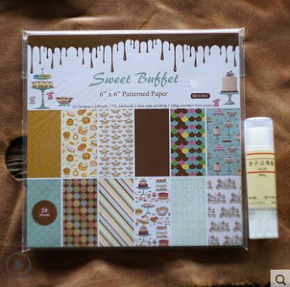 DIY Fox Pattern Scrapbooking Paper Packs 24 Sheets 6'' Decorative Craft Wrapping Paper Printed Background Handmade Pads Making: Style 5  as photo