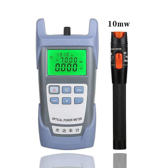 AUA7 FTTH Fiber Optic Tool Kit VFL Fiber Optical Power Meter 70～+10dbm and 1~30MW Visual Fault Locator Fiber optic test pen OPM: AUA 7 and 10KM