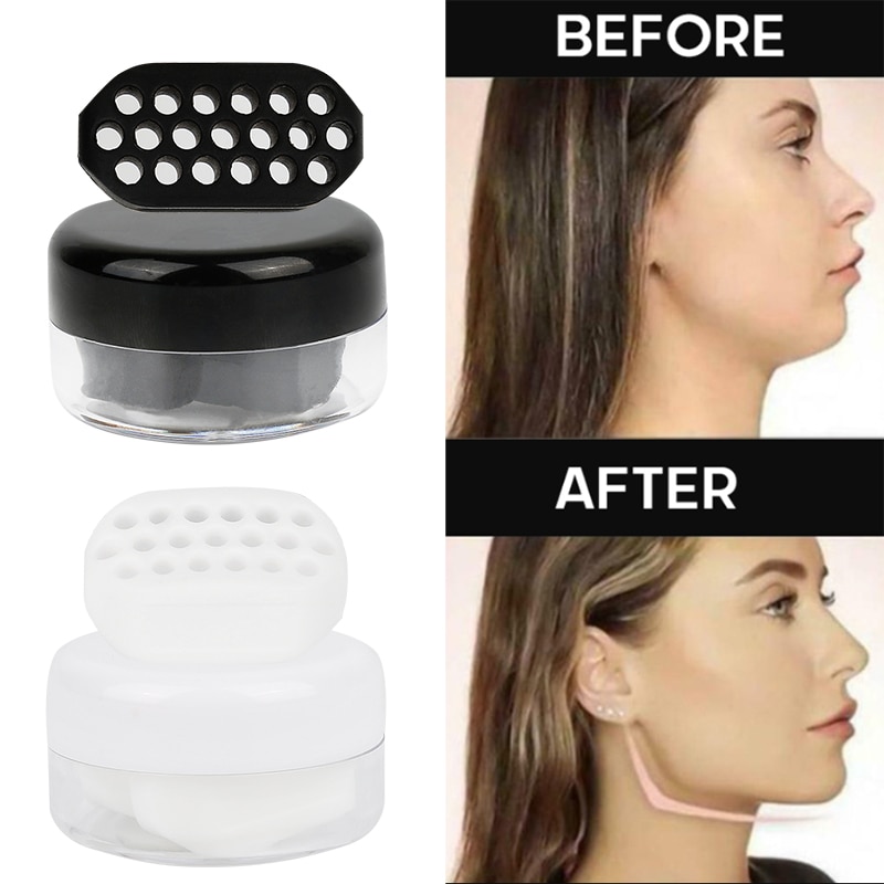 2/1Pcs Unisex Facial Masseter Muscle Exerciser Face Neck Lifting Toning Double Chin Removal Silica Gel Ball Massage Tool