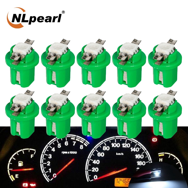 Nlpearl 10x Signaal Lamp B8.3 Led Auto Gloeilamp 12V 1 Leds 5050 Smd Auto Interieur Side Lamp Dashboard instrument Licht Wit Rood