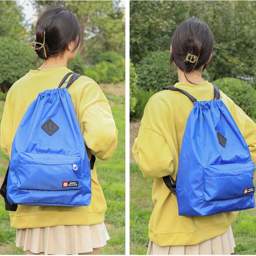 Estudante mochila feminina sacos de escola à prova dwaterproof água grande capacidade ins moda cordão mochila saco de viagem