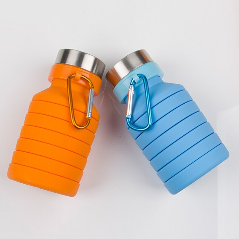 550ML de silicona plegable café taza botella para beber viajes al aire libre plegable taza LSK99