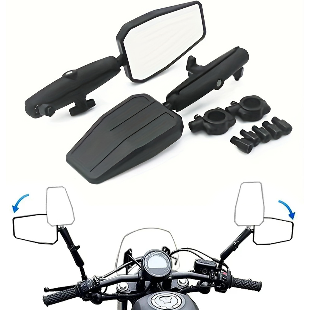 Motorradspiegel, faltbar, Rückspiegel, verstellbar, für Motorrad, Straße, Schmutz, Elektrofahrrad, E-Fahrrad, Rolle