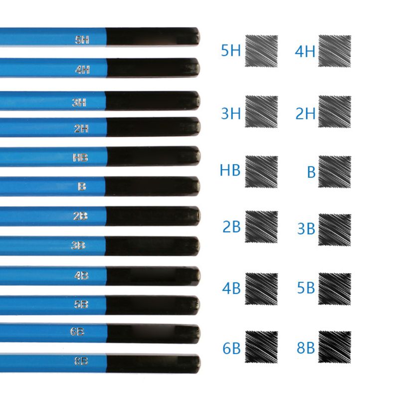 32 pièces ensemble de dessin de croquis Kit de crayon de charbon de bois Graphite sac de transport pour les étudiants d'art fournitures de peinture scolaire