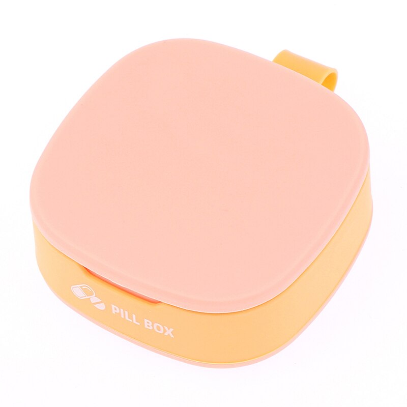 1Pcs Pill Case Four Compartment Box Organizer Medicine Tablet Dispenser Splitters: Pink