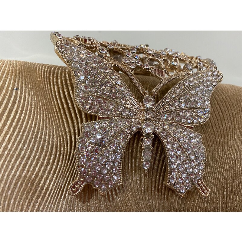 Rhinestone Vlinder Patroon Vrouwen Clutch Bag Avond Party Wedding Bridal Koppelingen Purse Schoudertassen Gouden Bolso Mujer