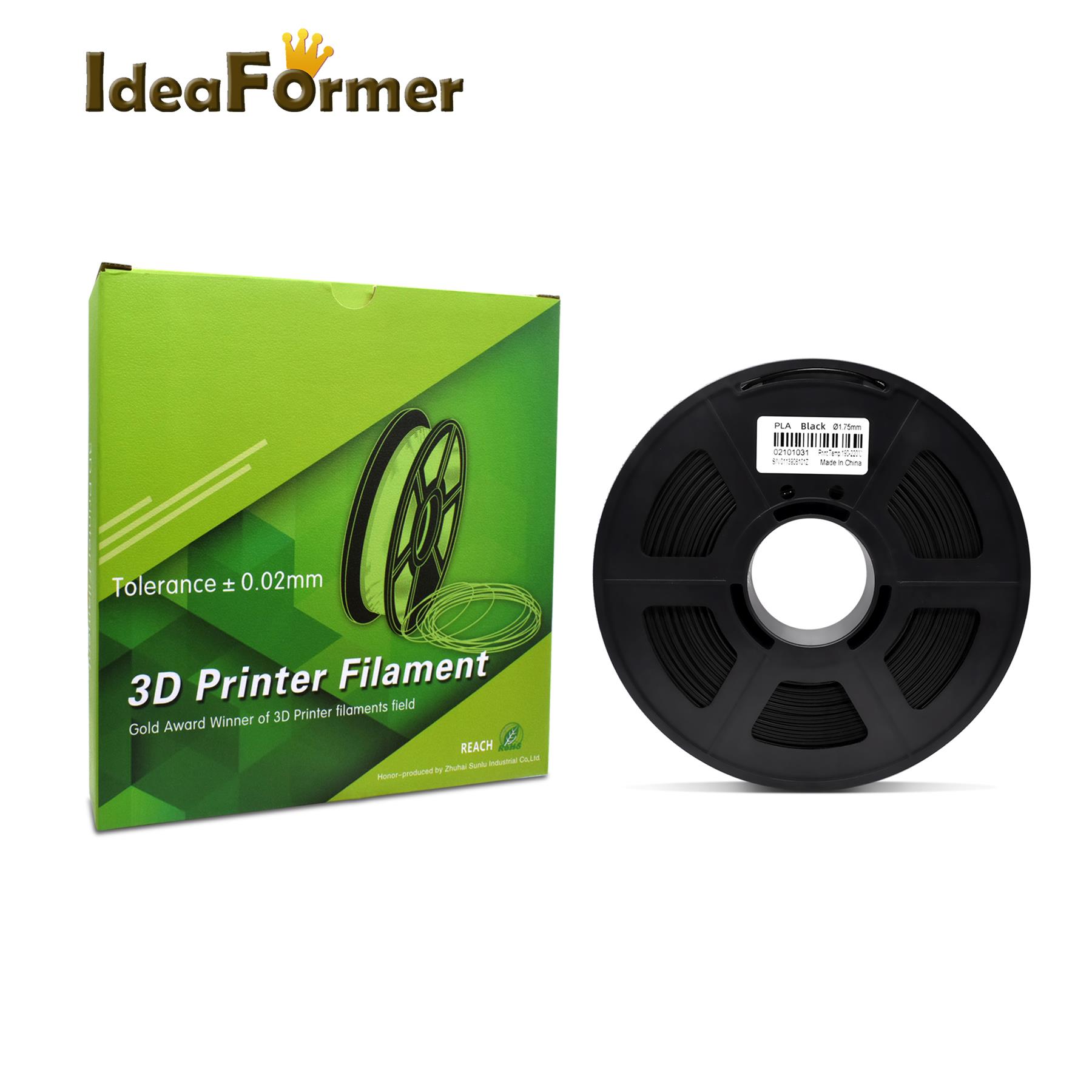 0.5 KG/rouleau 3d filament d'impression PLA 1.75mm impression blanc/noir/rouge/jaune/vert et autres couleurs pour filament d'imprimante 3D: Black