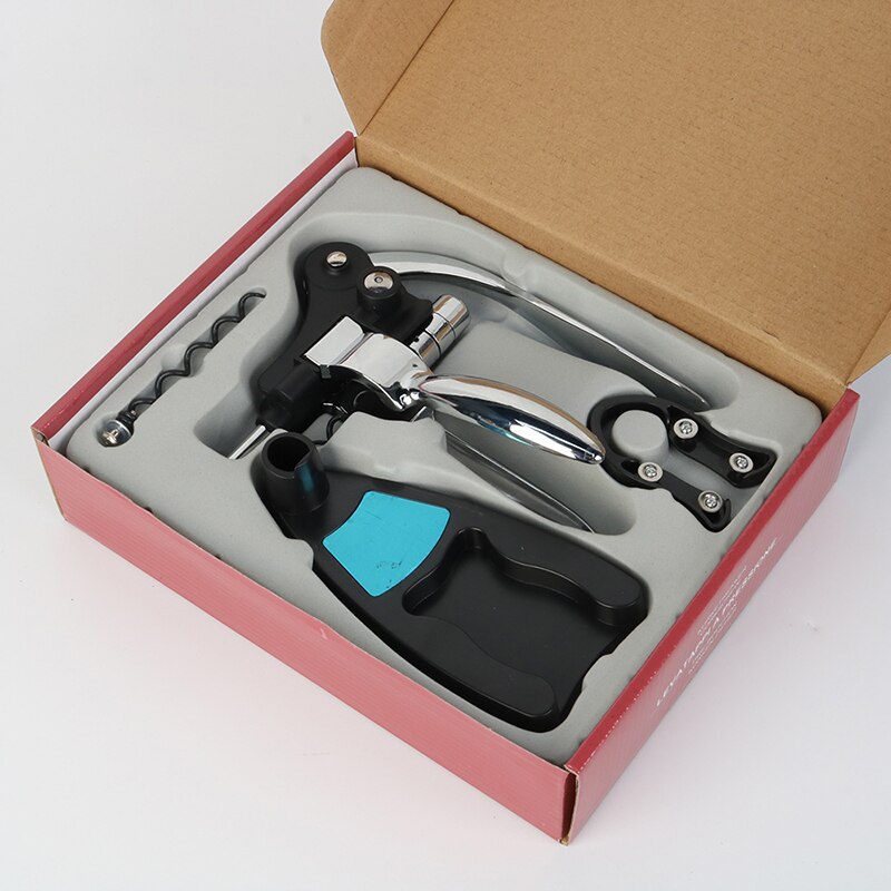 Juego de sacacorchos para vino, herramienta de , exquisita caja de , Material de aleación reforzada en forma de conejo, abridor de vino para el hogar: 4Pcs-Set-Silver