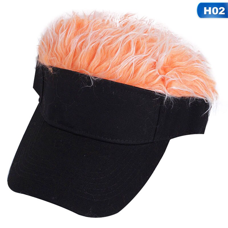 Unisex Baseball Cap With Spiked Hairs Wig Baseball Hat With Spiked Wigs Sport Casual Concise Sunshade Adjustable Sun Visor: 02