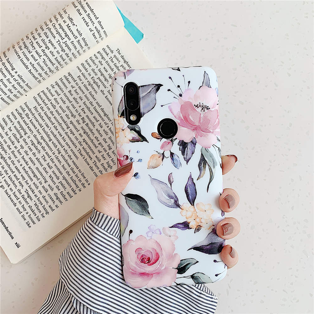 Luxury Flower Phone Cases For Xiaomi Redmi Note 8 7 Pro Case Silicone Soft Back Shell For Xiaomi Redmi 7 Note 7 Pro Case Cover