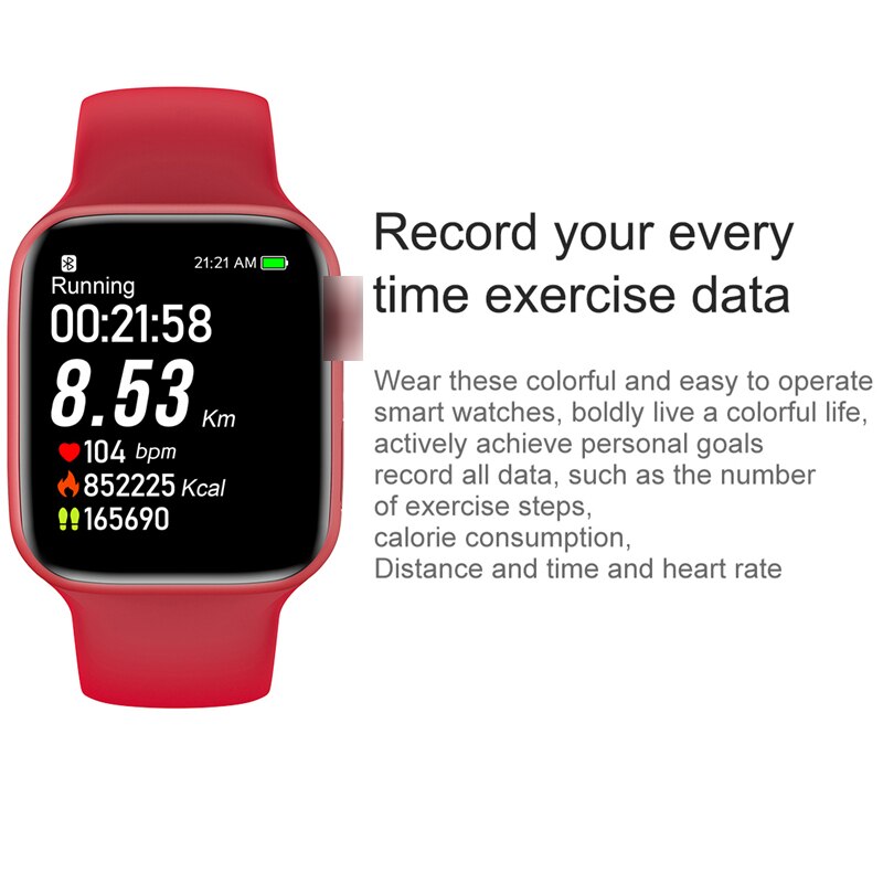 Y60 Bluetooth Smart Klok Touch Hartslag 44Mm Smart Horloge Fitness Tracking Armband Vrouwelijke Klok Smartwatch
