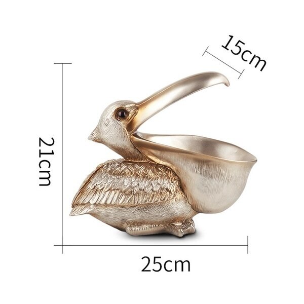 Stor mun pelecanus fågel hemorganisatör harts konst hantverk för nycklar smart telefon anteckningsbok sax fjärrkontroll fodralhållare
