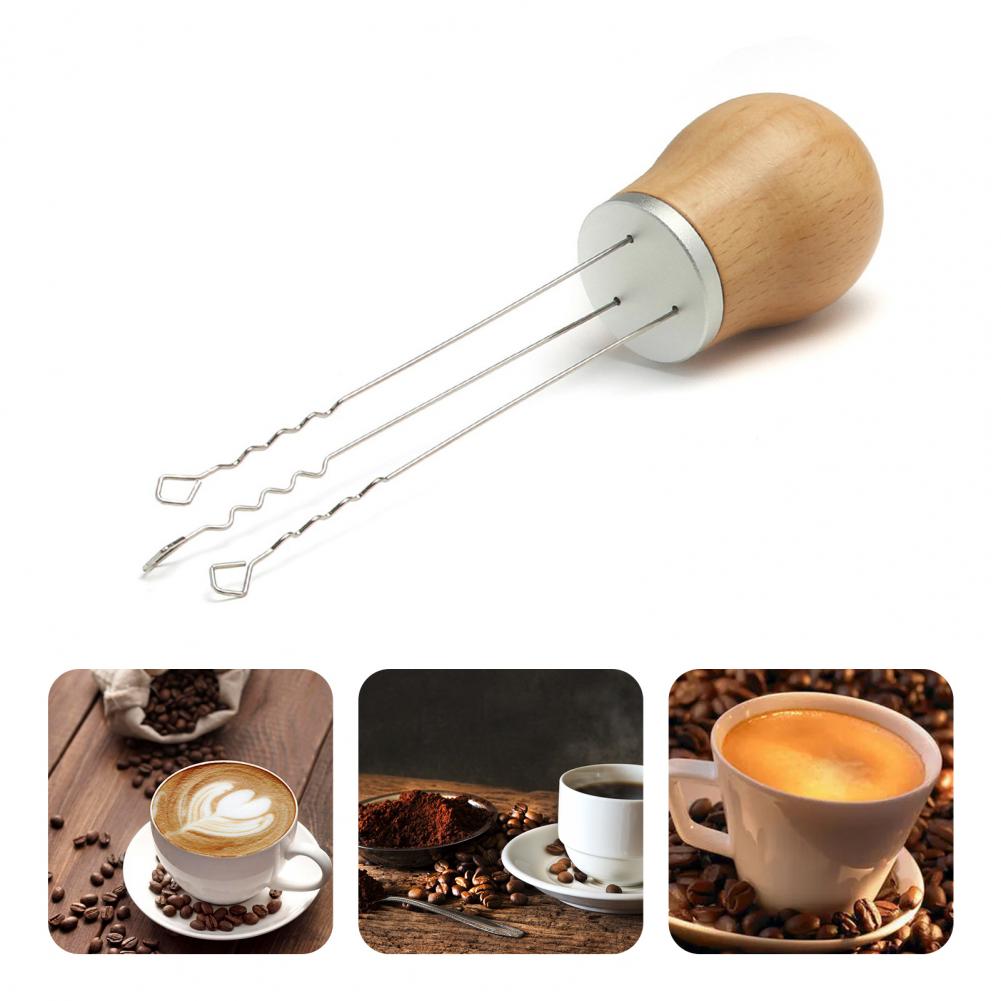 Coffee Distribution Needle Durable Coffee Tamper Leveler Tool Needle Type Wide Application Wood Handle Coffee Stirrer
