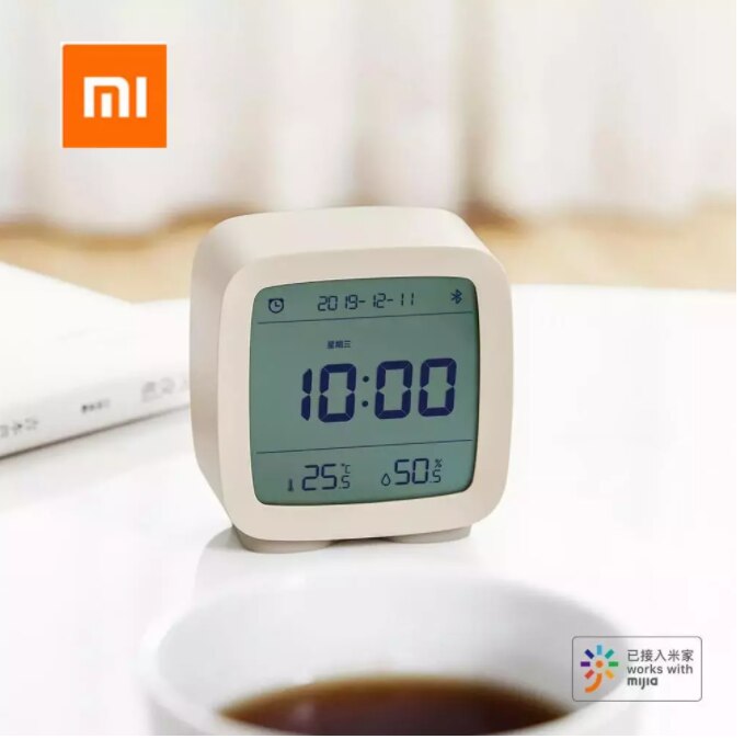 Xiaomi-reloj despertador Qingping Cleargrass con Bluetooth, pantalla de temperatura y humedad, luz nocturna ajustable con aplicación Smart Home