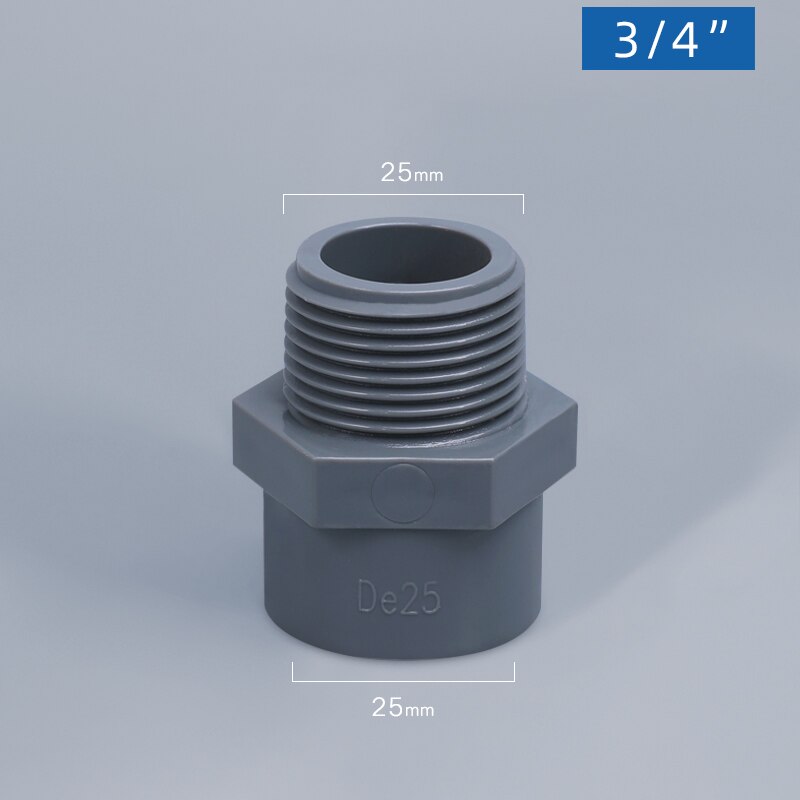 PVC Pipe Watering Fittings S60*6 Coarse thread to 1/2" 3/4" 1" Water Tank Tube Connector Fish Tank Joint Tool: 5
