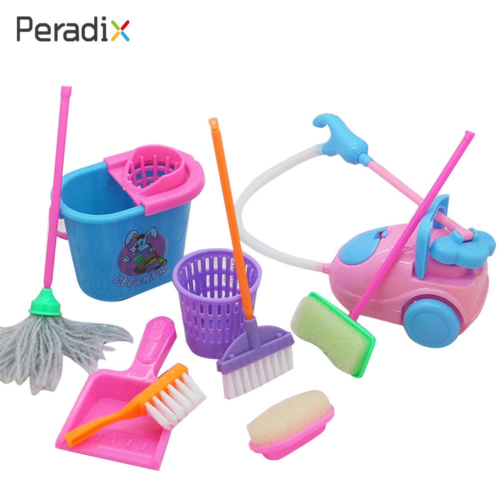 9 Stks/set Pretend Speelgoed Schoonmaken Tool Tool Cleaning Tool Voorschoolse