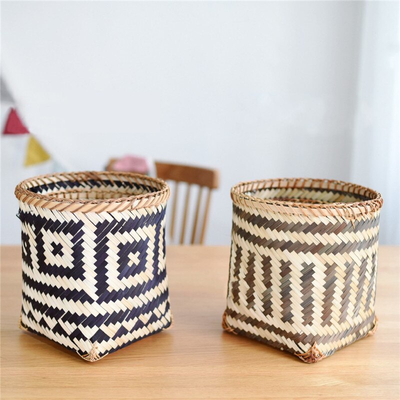 Afrykańnarty element tkane z bambusa kosze robić przechowywania doniczka dekoracyjna etniczne przechowywanie rozmaitości wiadro na przechowywanie w domu i organizator