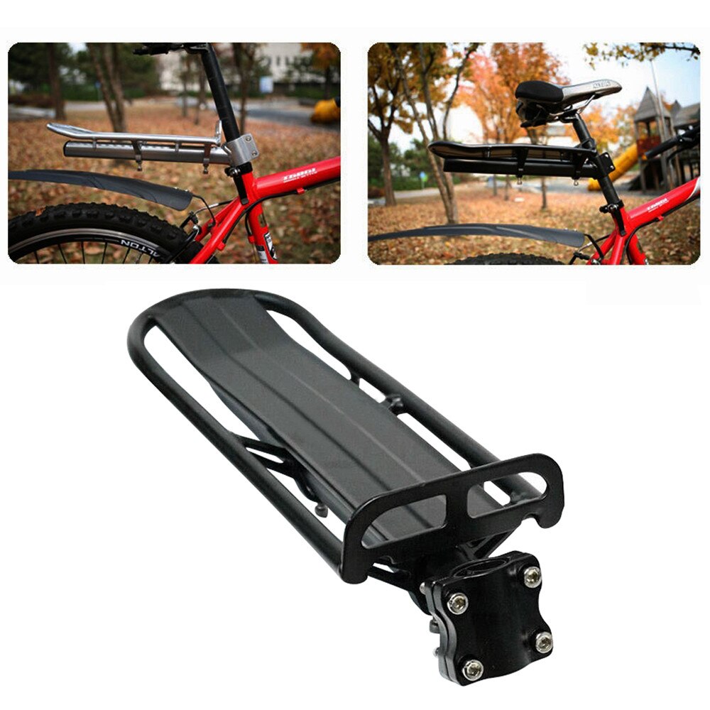 Fietsenrekken Verstelbare Bike Cargo Rack Fietsen Pannier Fiets Bagagedrager Rekken Zadelpen Buis Zwart Aluminium #41