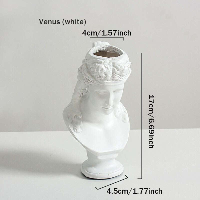 Venus Model Flowerpot Desktop Simulation Flower Arrangement Container Resin Model Handmade Artist Home Decoration: J
