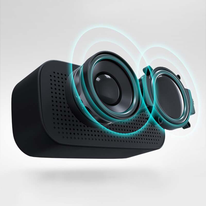 Bluetooth Speaker met FM Radio LED Spiegel Wekker Subwoofer Muziekspeler Snooze Desktop Klok Draadloze