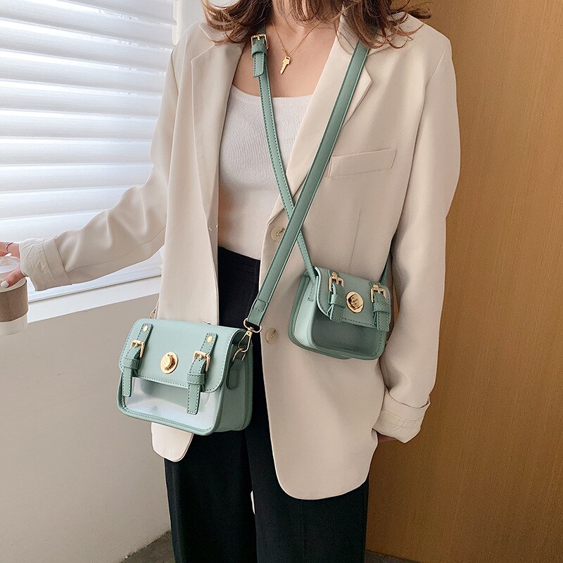 Flickväska damväska avslappnad sidväska korea lås axelväska